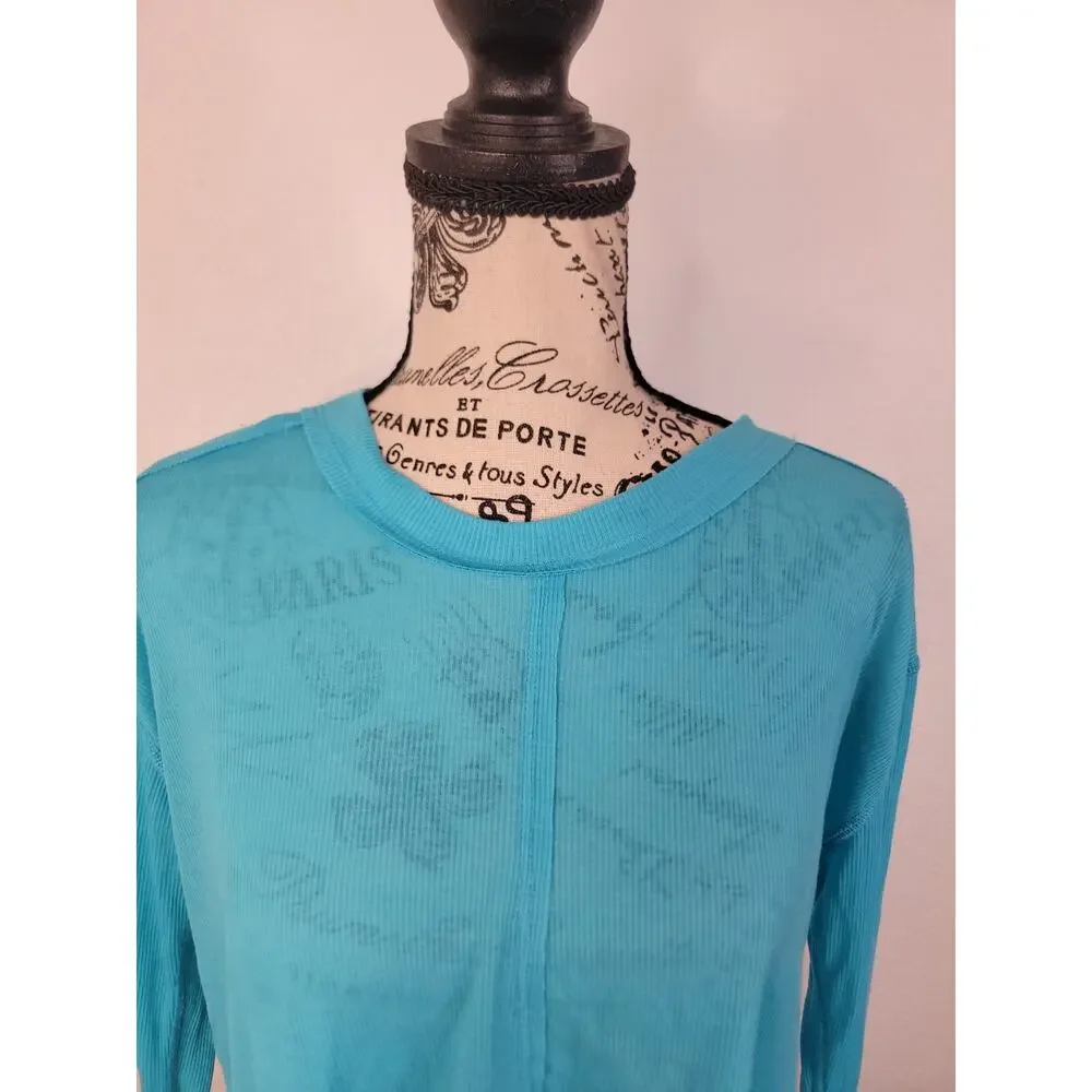 Free People Movement Long Sleeve Infinitee Tee Sz S Aquafur